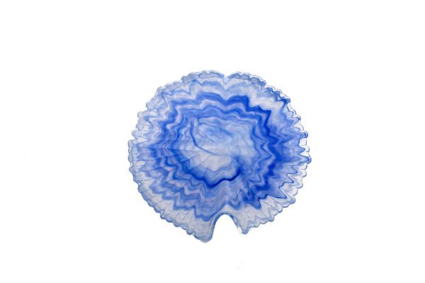 Arda Cam Düz Tabak Alabaster Cobalt Blue 24 cm
