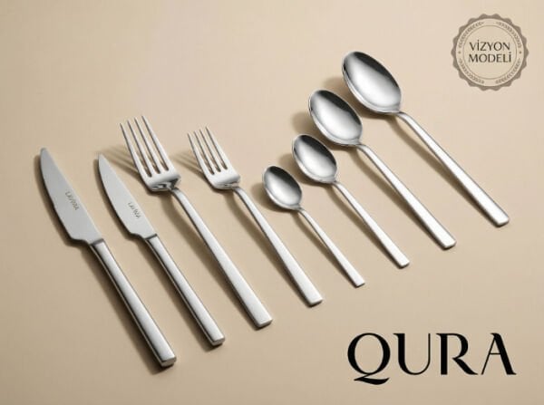 Qura Vizyon 96 Parça 12 Kişilik Çatal Kaşık Bıçak Seti