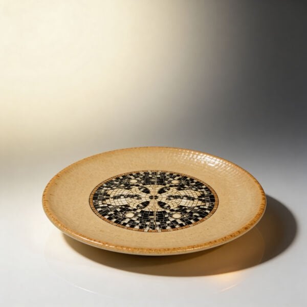 Bonna Porselen Mezopotamya Mozaik Kahve Düz Tabak 19cm