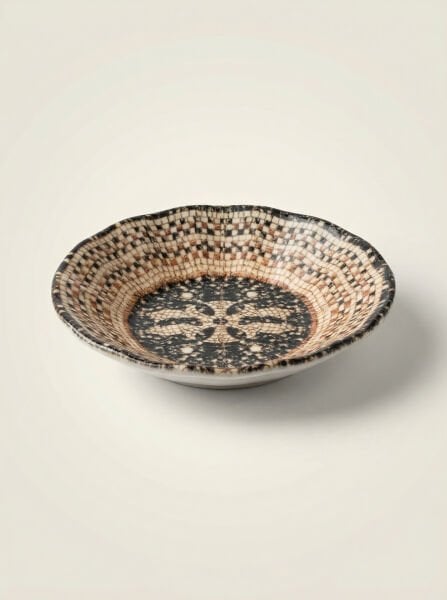 Bonna Mezopotamya Mozaik Siyah Çay Tabağı 11cm