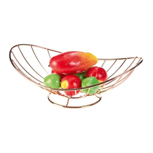 Biradlı Groovy Tel Meyvelik Geniş , 35x24 cm, Bakır
