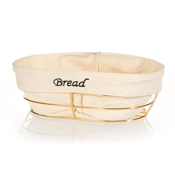 Biradlı Oval Bezli Ekmek Sepeti, 26x17 cm