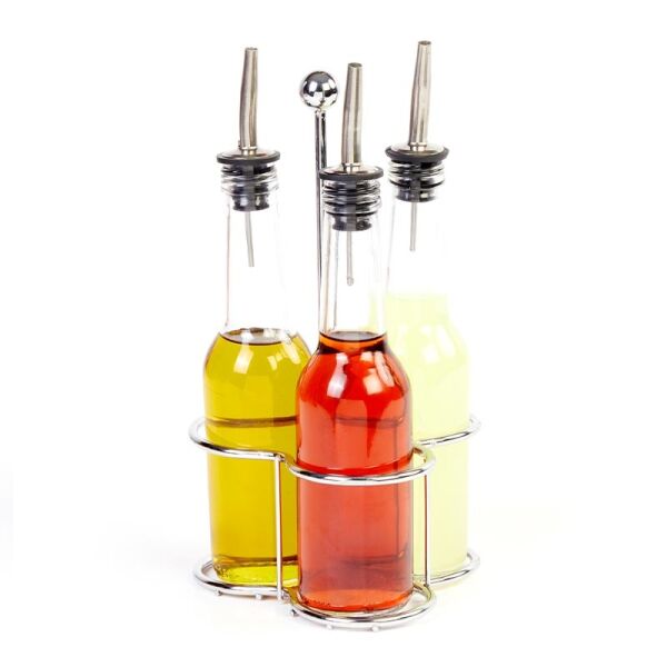 Biradlı Oval Yağlık Takımı, Tel Standlı, 3'lü, 250 cc