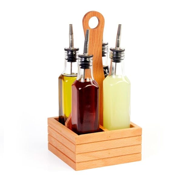 Biradlı Kare Yağlık Takımı, Ahşap Standlı, 4'lü, 250 cc