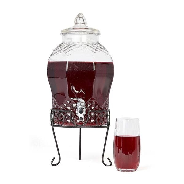 Biradlı Musluklu Cam Şerbetlik, 6 L