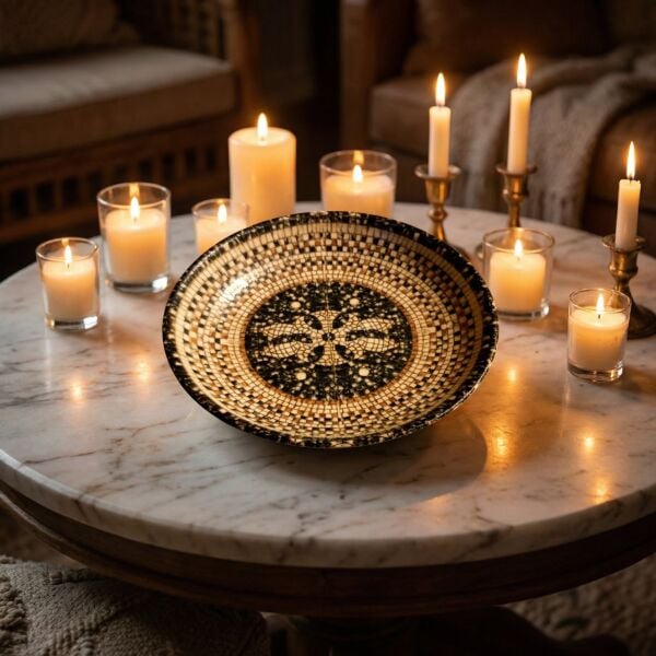 Bonna Mezopotamya Mozaik Dark Gourmet Çukur Tabak 20cm