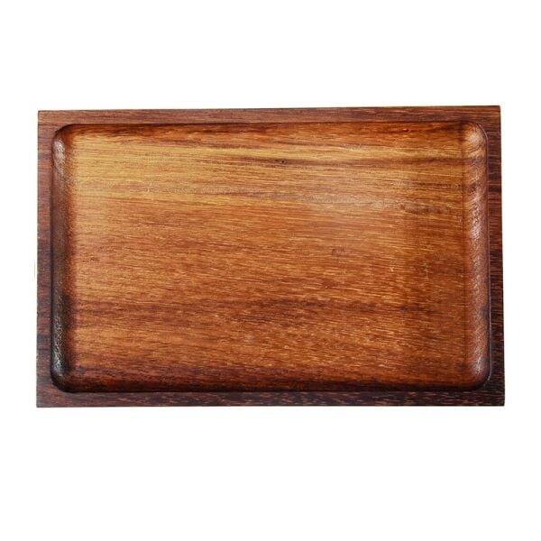 Biradlı İreko Ahşap Sunum Tepsisi, 25x16 cm