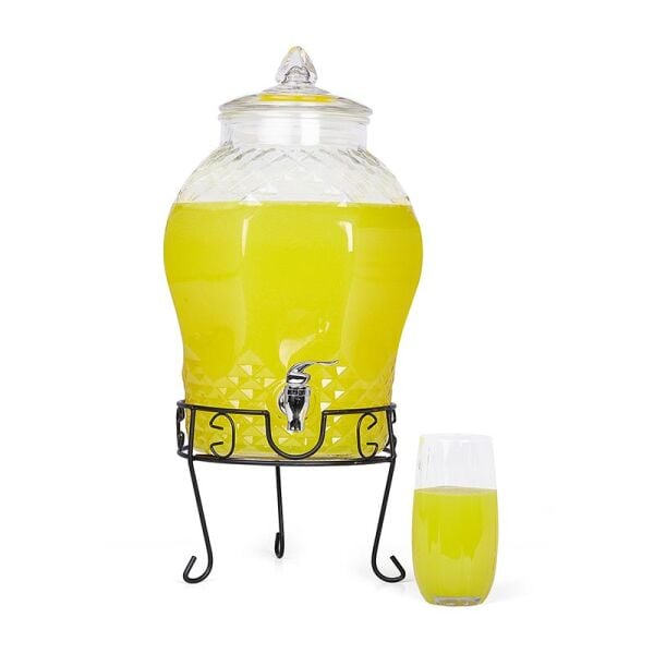 Biradlı Musluklu Cam Şerbetlik, Musluklu, 10 L