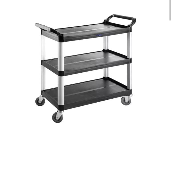 PLASTİK SERVİS ARABASI (SİYAH) (520x960x1070)