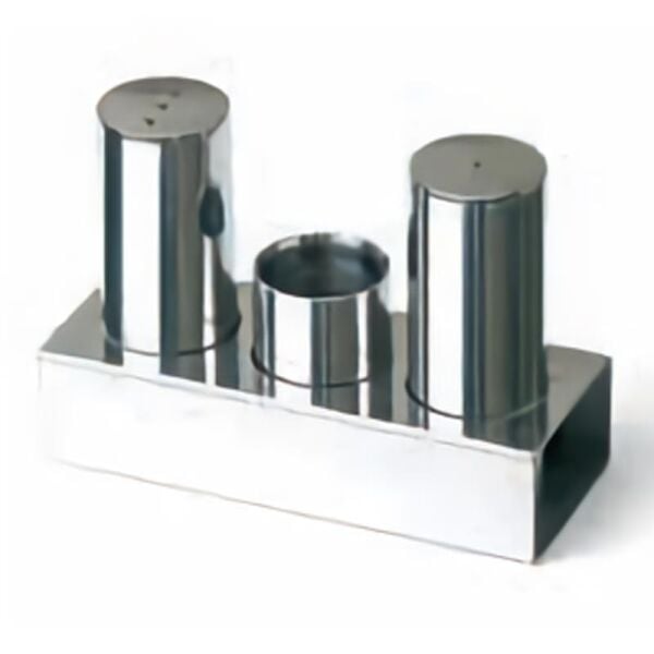 Biradlı Tuzluk Takımı, 3'lü, Yuvarlak, Kalın, Mat Parlak