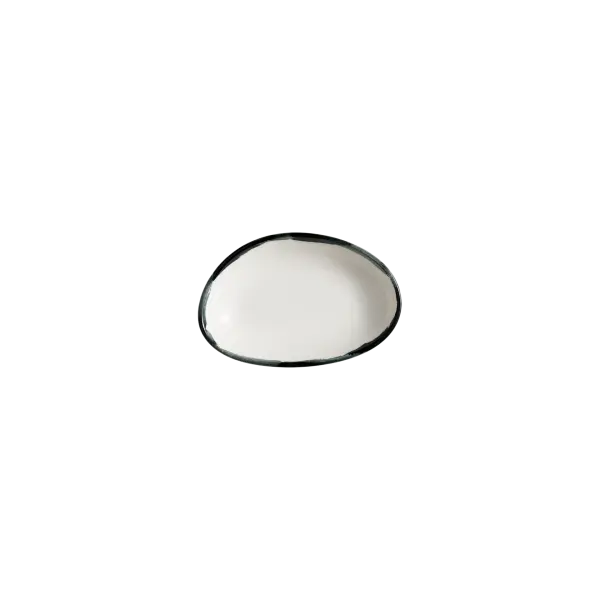 Lavis Black Vago Oval Kayık Tabak 15*8.5 cm 140 cc