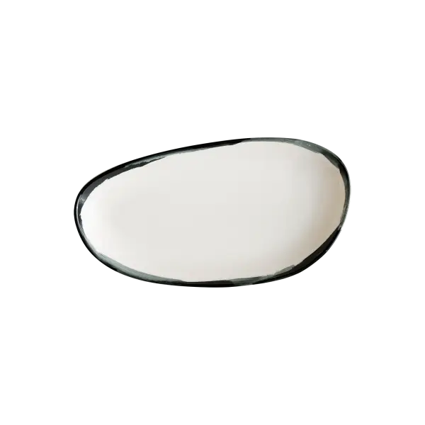 Lavis Black Vago Oval Kayık Tabak 20*12 cm 240 cc