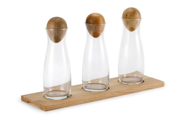 QURA Cam İçecek Sunum Ahşap Kapağı / Kiraz / 3106