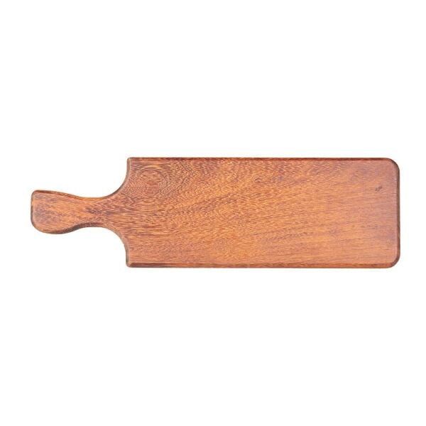 Biradlı Kulplu Iroko Pide Sunum Tahtası, 50x15 cm