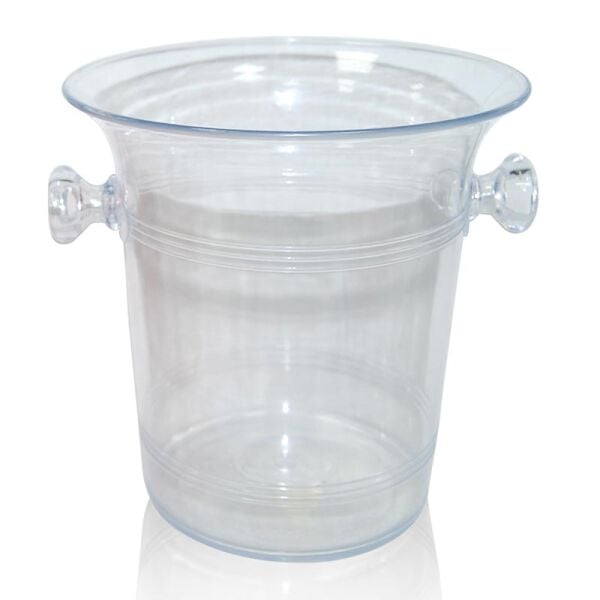 Biradlı Akrilik Şişe Kovası, 21x21.5 cm, Şeffaf
