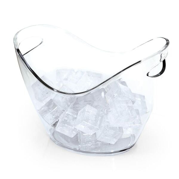 Biradlı Akrilik Şişe Kovası, 27x27x20 cm, Şeffaf