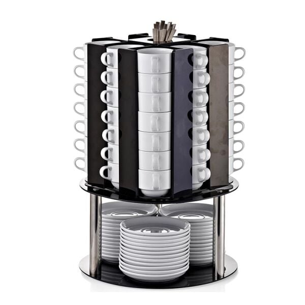 Biradlı Tabaklı Döner Fincan Standı, 56 Fincan Kapasiteli