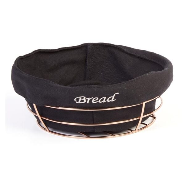 Biradlı Yuvarlak Bezli Ekmek Sepeti, 23x23 cm