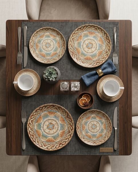 Rinart Porselen Toledo İkram Seti 2 Kişilik