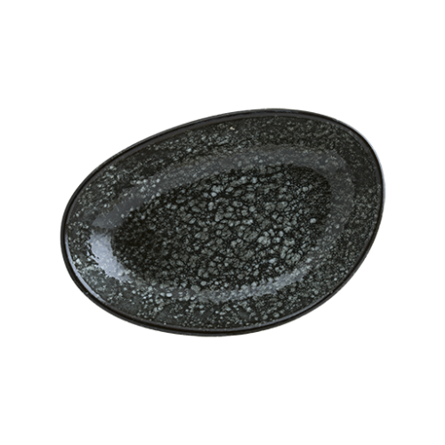 Bonna Porselen Cosmos Black Vago Oval Kayık Tabak 15*8.5 cm
