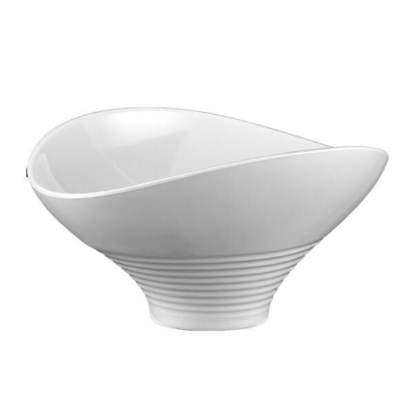 Biradlı Çizgili Oval Sunum Kasesi, Melamin, 21.5x18x11 cm