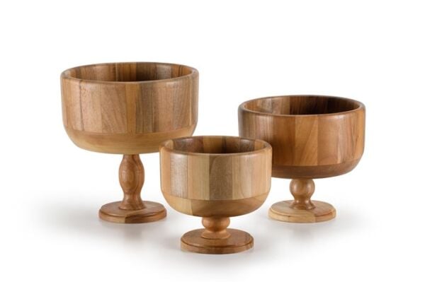 QURA Büyük Boy Ayaklı Kase / Ceviz / 3066