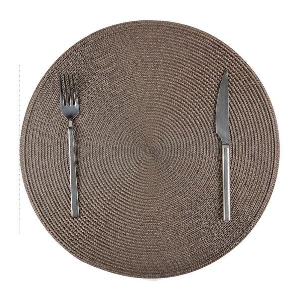 Biradlı Yuvarlak PVC Amerikan Servis, 38 cm, Kahverengi