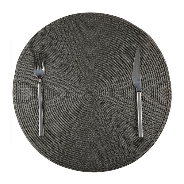 Biradlı Yuvarlak PVC Amerikan Servis, 38 cm, Siyah