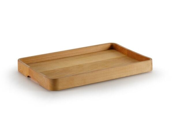 QURA Yüksek Kenarlı Ahşap Tepsi / Ihlamur / 1522