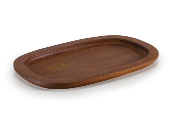 QURA Oval Kalın Ahşap Tepsi / Iroko / 0248