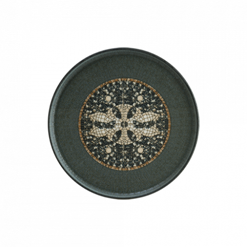 Bonna Porselen Mezopotamya Mozaik Antrasit 28cm Hygge Düz Tabak