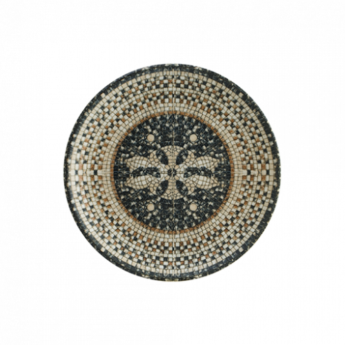 Bonna Porselen Mezopotamya Mozaik Siyah Gourmet Düz Tabak 19 cm