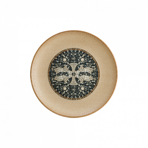 Bonna Porselen Mezopotamya Mozaic Kahve Gourmet Düz Tabak 27 cm