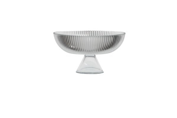 Qura Cam Ayaklı Kase Meyvelik Aria CLEAR 20cm