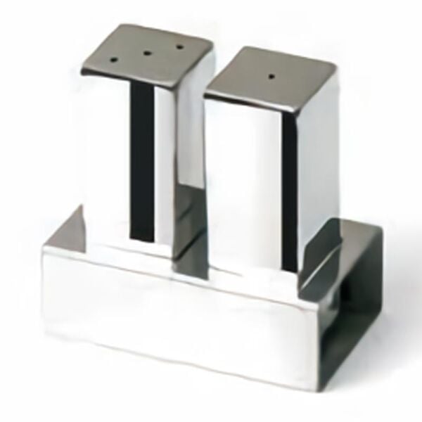 Biradlı Tuzluk Takımı, 2′li, Kare, Parlak