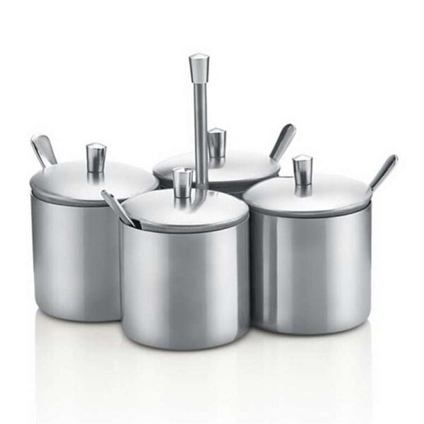 Biradlı Baharatlık Takımı, 4'lü, Parlak