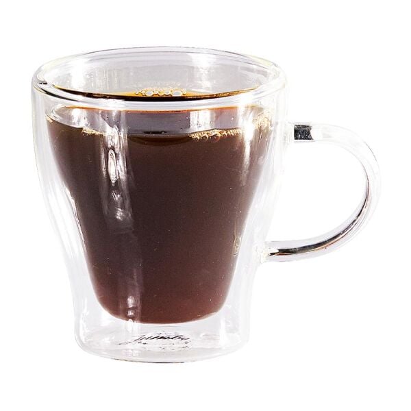 Biradlı Groovy Çift Çidarlı Kulplu Espresso Bardağı, 80 ml