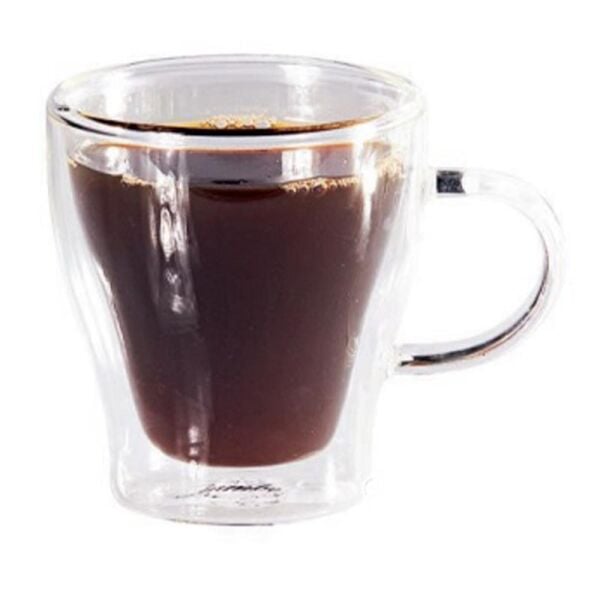 Biradlı Groovy Çift Çidarlı Kulplu Bardak, 250 ml