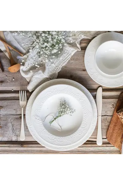 White Pearl 6 Kişilik 24 Parça Porselen Yemek Seti