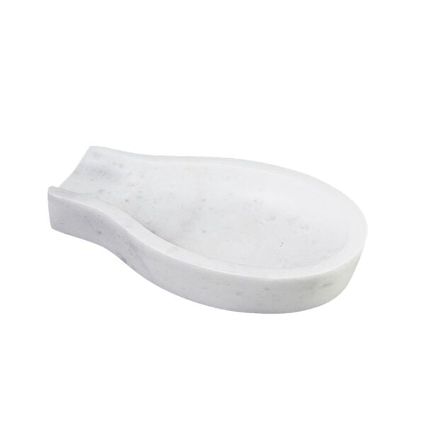 Mermer Bıanco Oval Kaşıklık-Kepçelik10X17 Cm H:3 Cm