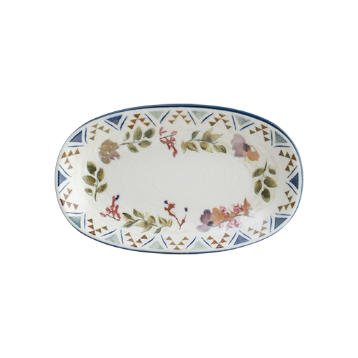 Bonna Porselen Spring Gourmet Oval Kayık Tabak 15*8.5 cm