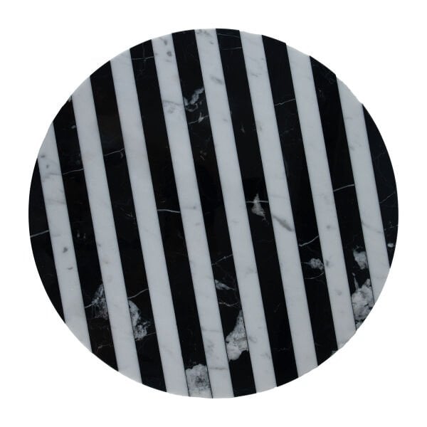 Mermer Servis Tabağı Zebrino Q:30 Cm H:1 Cm