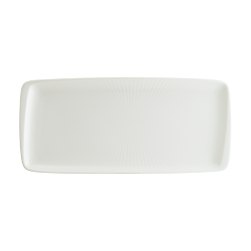 Bonna Porselen Iris White Moove Dikdörtgen Tabak 34*16 cm